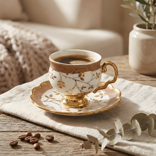 Coffee Cup and Saucer Set - 12 Pcs